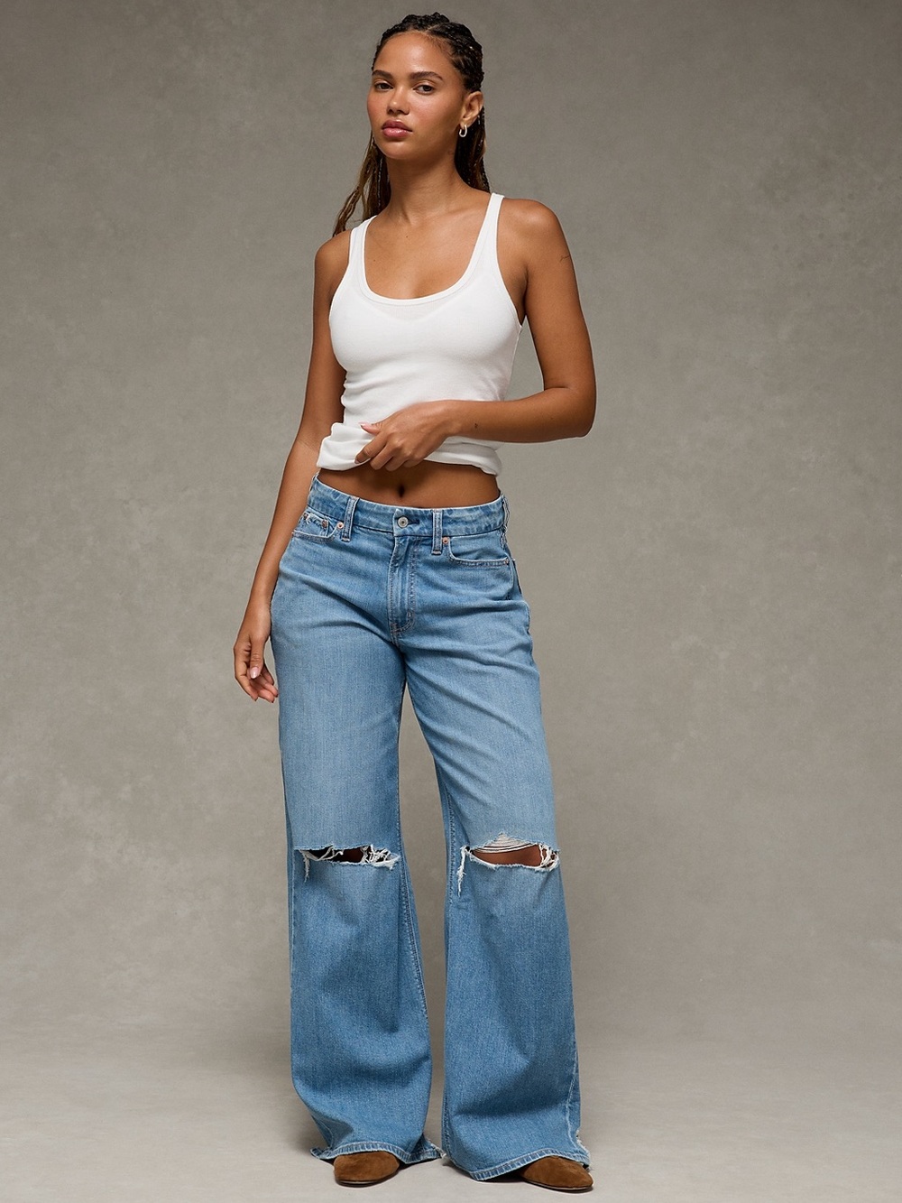 American Eagle Super High Rise Baggy Wide Leg Jeans